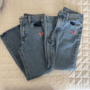 Old Navy High Rise Flare Jeans Butterfly Details Girls Size 12 SET OF TWO PAIR